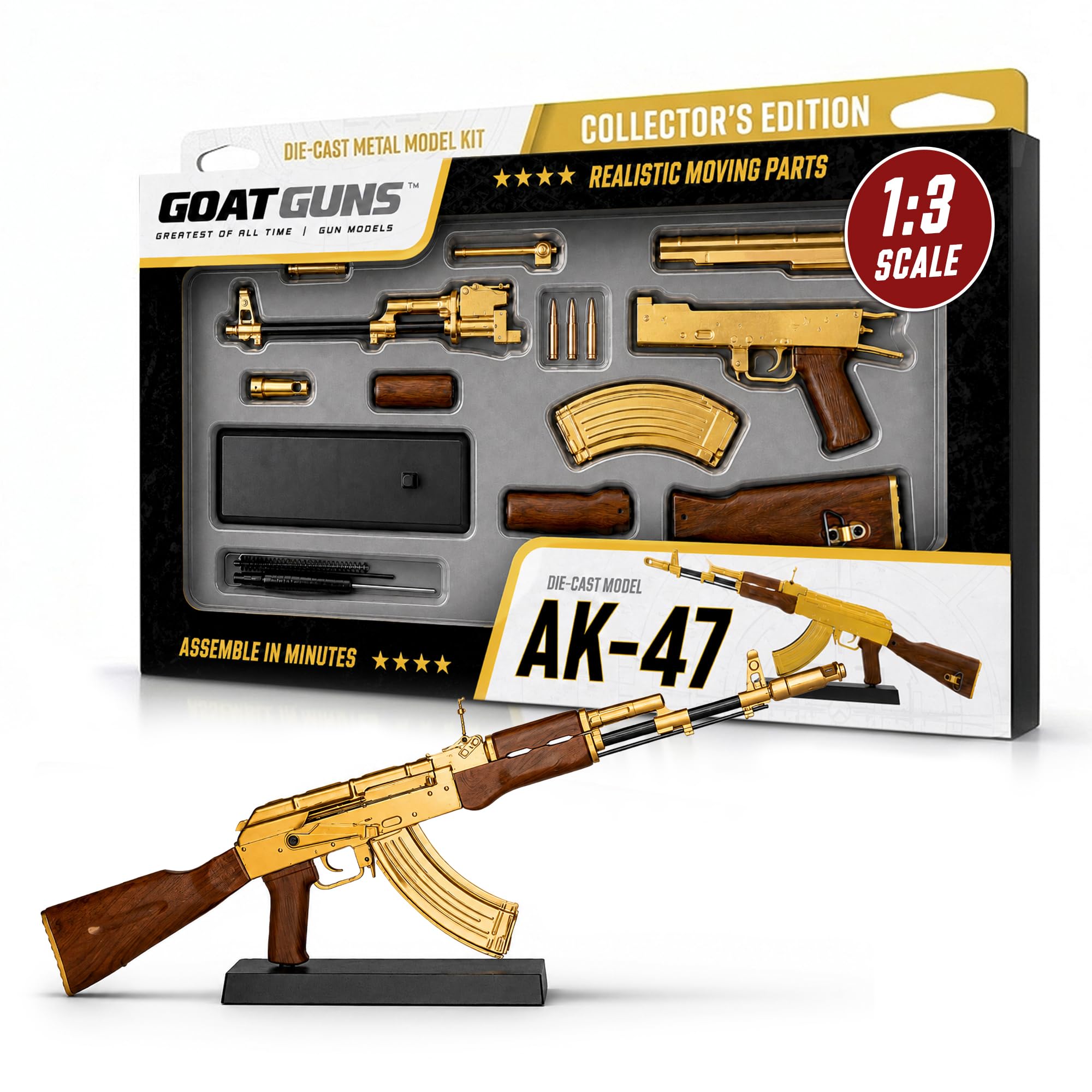 AK47 記念メダル コレクターグッズ ミリタリー  ロシア Amazon.com: Goat Guns Miniature AK-47 Gold Model | 1:3 Scale